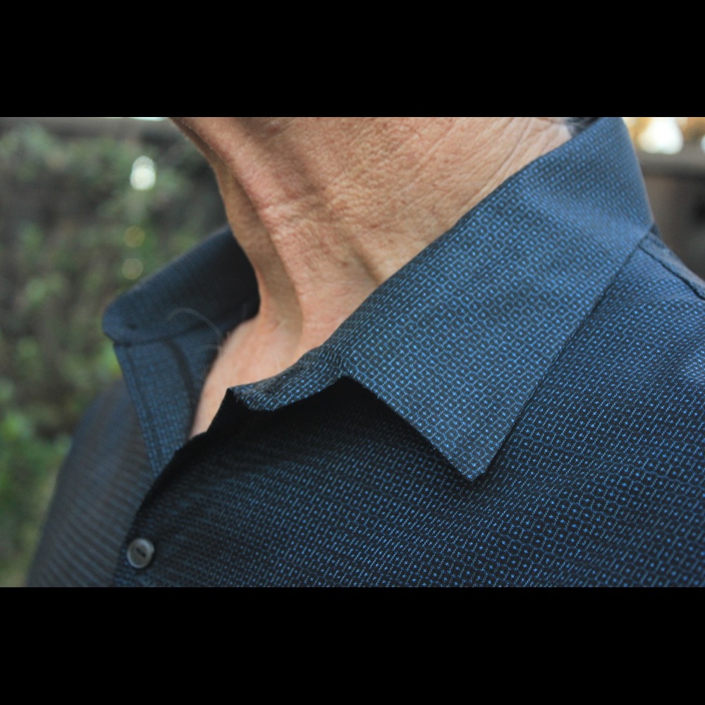 Japanese Oshima Tsumugi silk shirt. Handmade.